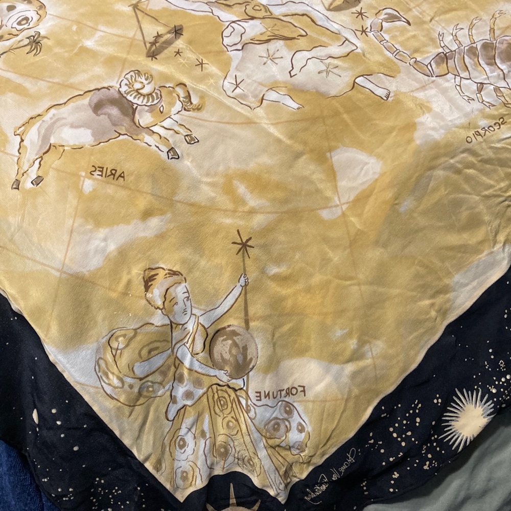 Silk Scarf with Astrology theme